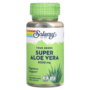 Травы Solaray Супер Алоэ вера, 8000 мг, Super Aloe Vera, 100 вегетарианских капс (SOR00123) изображение 1