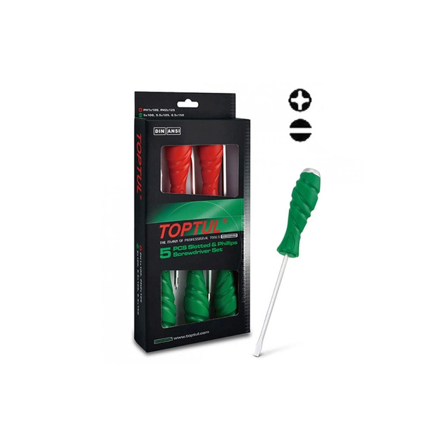 Набір викруток Toptul ударних SUPER GRIP 5 шт. (GAAE0509) - изображение 1