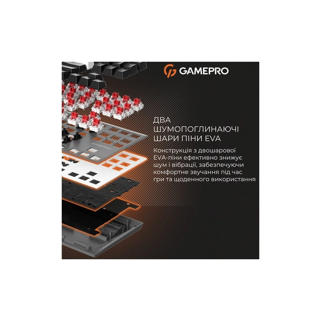 Клавіатура GamePro Genesis Joker Pro MK124G Pro Outemu Red Switch Wireless/Bluetooth/USB UA Gray (MK124G Pro) - picture 9