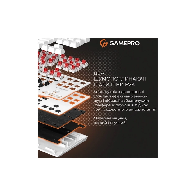 Клавіатура GamePro Genesis Joker MK124W Outemu Red Switch USB UA White (MK124W) - зображення 11