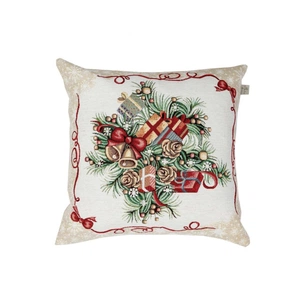 Наволочка Прованс гобеленова з велюром Святковий дім 45х45см Ялинка (4823093450301) зображення 1