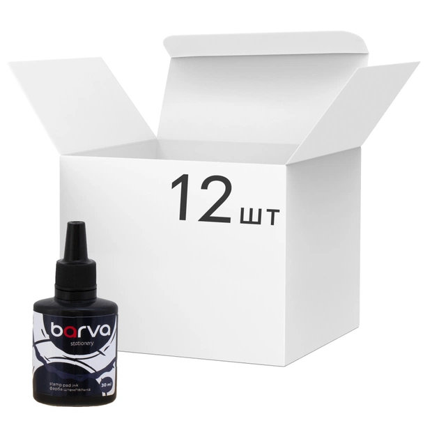 Фарба штемпельна Barva 30 мл упаковка 12 шт, чорна (SPI-B-002-12) - зображення 1