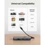 Концентратор USB-C 8-in-1 1xUSB-C PD100W + 1xHDMI + 2xUSB-A + 1xUSB-C 10Gbps + 1xRJ45 + SD black Anker (A83830A2) - зменшене зображення 6