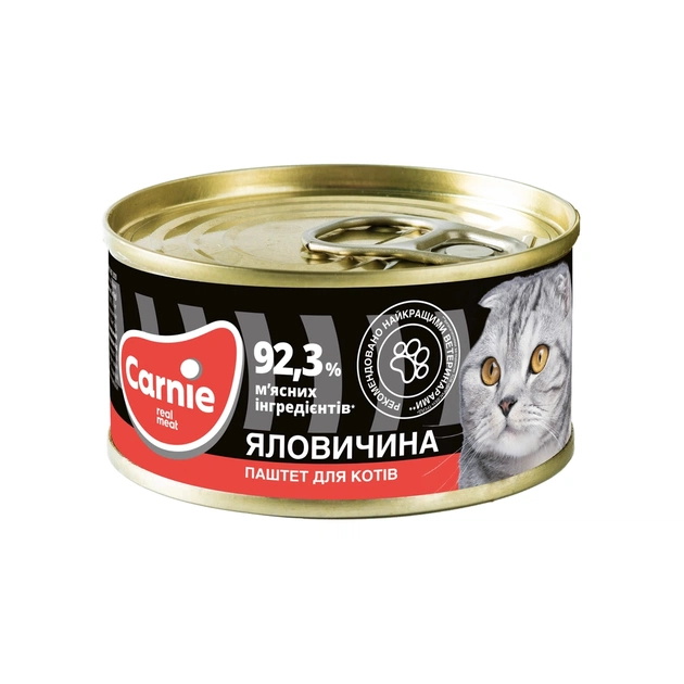 Паштет для кошек Carnie мясной с говядиной 100 г (4820255190365) - изображение 1