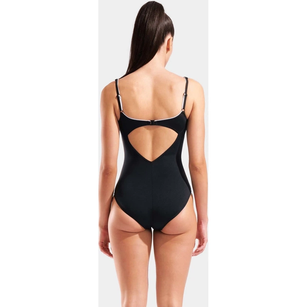 Купальник Arena Clip Back Swimsuit Solid B 010651-510 чорний, білий 42 (3468337746355) - зображення 4