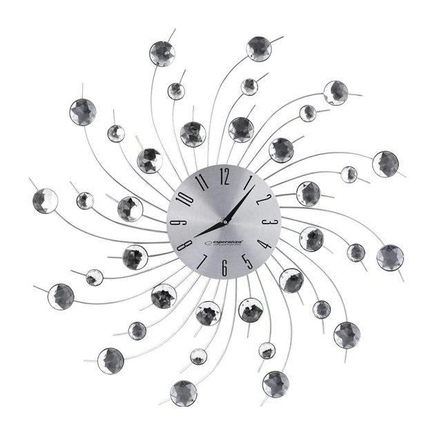 Настінний годинник Esperanza Wall Clock Geneva 50 см з променями з і сталі та кристалами (EHC004) - picture 1
