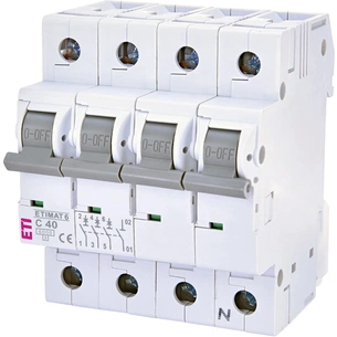 Автоматичний вимикач ETI ETIMAT 6 3p+N C 40 А (6 kA) (2146520) зображення 1