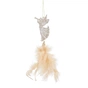 Ялинкова іграшка Chomik Янгол, бант, сніжинка з пір'ям, комплект 3 шт, 22 см, шампань (5900779855892) - зменшене зображення 2