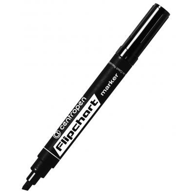 Маркер Centropen Flipchart 8560 1-4,6 мм, chisel tip, black (8560/01) - изображение 1