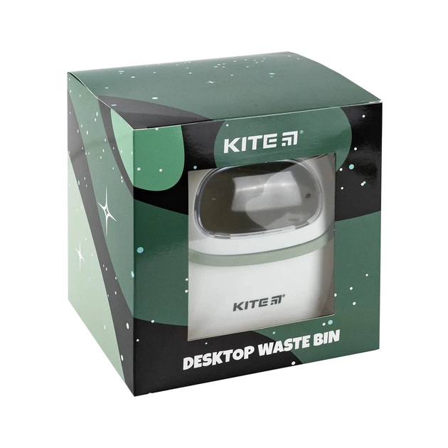Кошик для паперів Kite Настільний контейнер для сміття, біло-зелений (K24-009-7) - picture 5