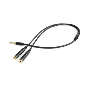 Кабель мультимедійний 3.5mm M to 2x3.5mm F 0.2m (4pin) Cablexpert (CCA-417M) зображення 1