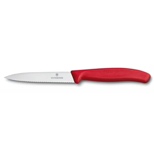 Кухонний ніж Victorinox SwissClassic для нарезки 10 см, волнистое лезвие, красный (6.7731) зображення 1