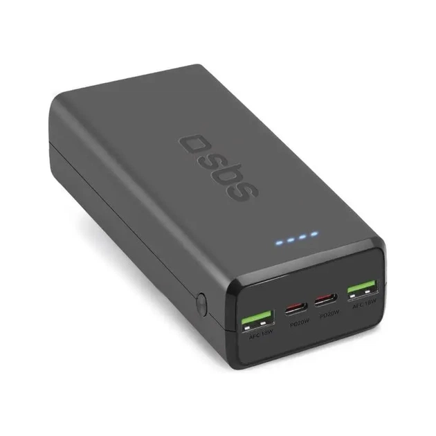 Батарея універсальна SBS 30000mAh 20W PD,QC, 2xUSB-A, 2xUSB-C Black (TTBB30000PD20K) - зображення 1