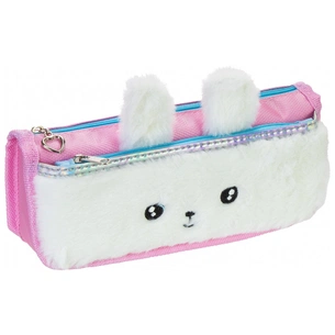 Пенал Cool For School плюшевий 2 відділення білий (CF86976) зображення 1