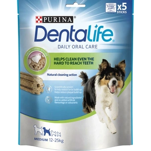 Ласощі для собак Purina DentaLife Medium Для підтримки здоров'я порожнини рота 115 г (7613035379794/8445291615144) изображение 1