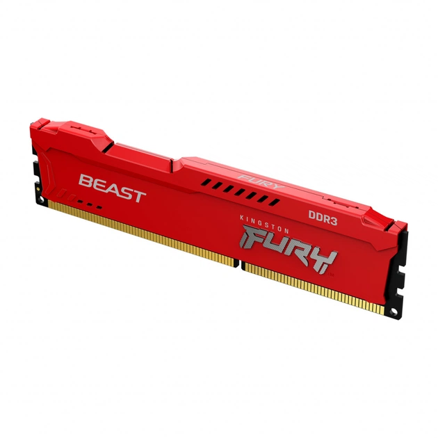 Модуль пам'яті для комп'ютера DDR3 8GB 1866 MHz Fury Beast Red Kingston Fury (ex.HyperX) (KF318C10BR/8) - изображение 1