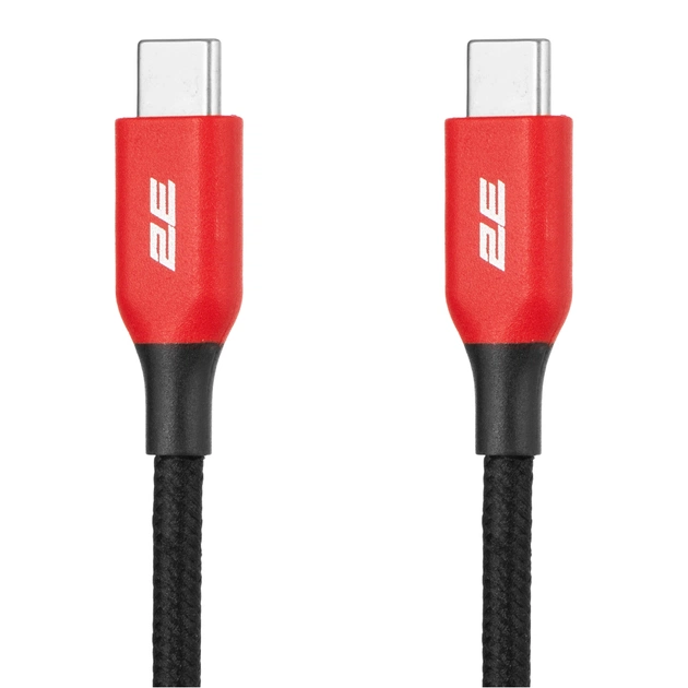Дата кабель USB-C to USB-C 1.0m 100W black 2E (2E-CC100-WH) - изображение 1