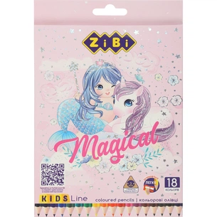 Олівці кольорові ZiBi Kids line-2 Магія 18 кольорів (ZB.2449) зображення 1