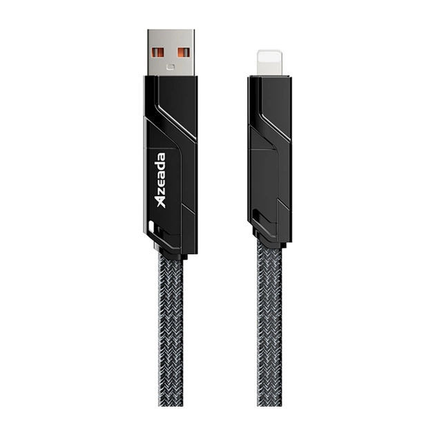 Дата кабель USB-C to USB-C + Lightning + USB-A 1.5m Black Proda (PD-B96th-BK) - изображение 1