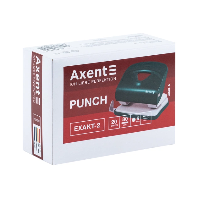 Діркопробивач Axent Exakt-2 металевий, 30арк, Earth colors кораловий (3930-28-A) - picture 5