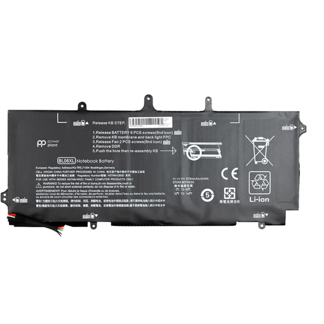 Акумулятор до ноутбука PowerPlant HP EliteBook Folio 1040 G0 (BL06XL) 11.1V 42Wh (NB461165) - изображение 1