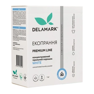 Пральний порошок DeLaMark Premium Line White з ефектом кондиціонера 1 кг (4820152330956) зображення 1