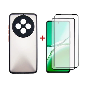 Чохол до мобільного телефона Dengos Oppo Reno 12F 4G Case Matte + 2 Glass (Black) (DG-CTG2P-19) зображення 1