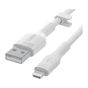 Дата кабель USB 2.0 AM to Lightning 1.0m SILICONE white Belkin (CAA008BT1MWH) - зменшене зображення 3