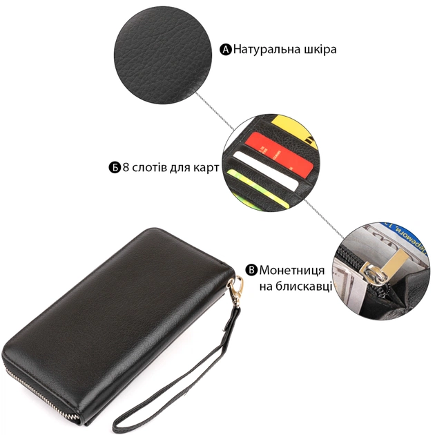 Кошелек ST Leather Кожаный Черный (19292) - изображение 4