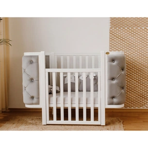 Ліжечко Angelo Luna гудзики сіре (велюр) 120х60 (12012) зображення 1