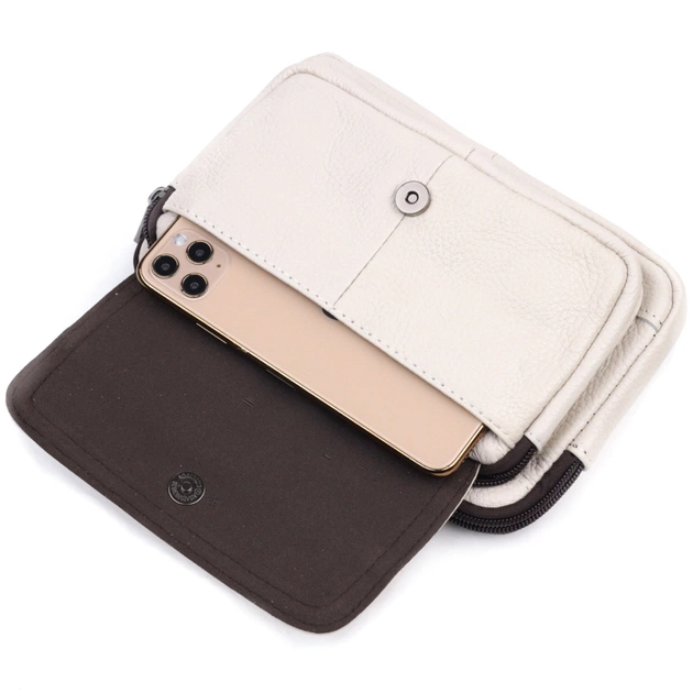 Сумка Vintage На пояс з натуральної шкіри Біла (21305) - зображення 8