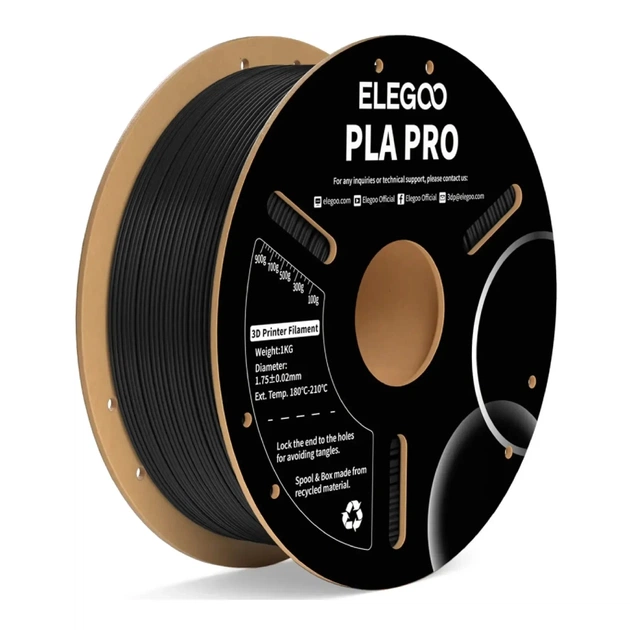 Пластик для 3D-принтера ELEGOO PLA PRO 1кг, 1.75мм, black (50.203.0188) - зображення 1
