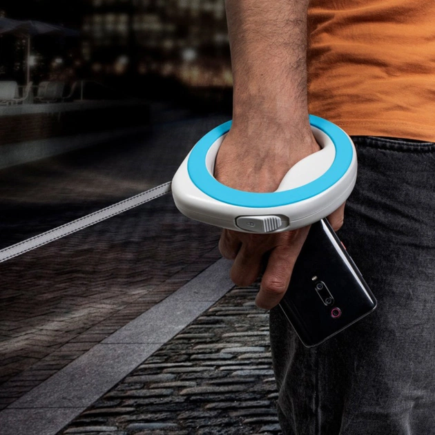 Повідець для собак WAUDOG R-leash світловідбиваюча стрічка XS-M до 40 кг 2.9 м блакитни (81272) - picture 7