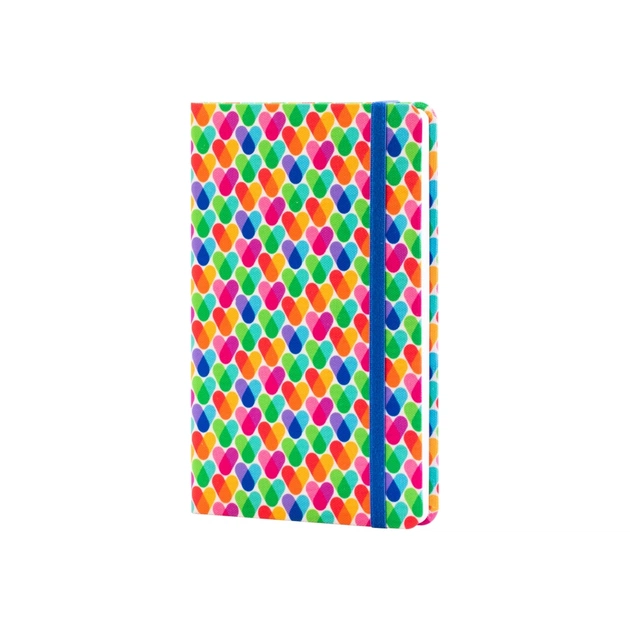 Книга записна Optima А5 Rainbow, тверда обкладинка текстиль, гумка, блок клітинка (O27190-05) - зображення 1