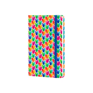 Книга записная Optima А5 Rainbow, твердая обложка текстиль, резинка, блок клетка (O27190-05) изображение 1