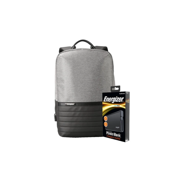 Рюкзак для ноутбука Energizer 15.6'' EPB001 Grey + powerbank UE10004 Black (EPB001-GY+UE10004) - изображение 1