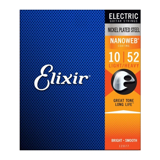 Струни для гітари Elixir 12077 Nanoweb Nickel Plated Steel Light/Heavy (10-52) (236043) - зображення 1