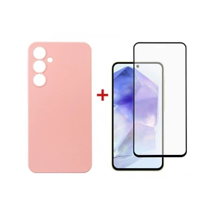 Чохол до мобільного телефона Dengos Samsung Galaxy A55 5G + Glass Pink (DG-KM-92) зображення 1