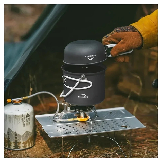 Набір туристичного посуду Naturehike NH18T018-G, алюміній, 2 каструлі, 2 кришки (6927595785515) - picture 7