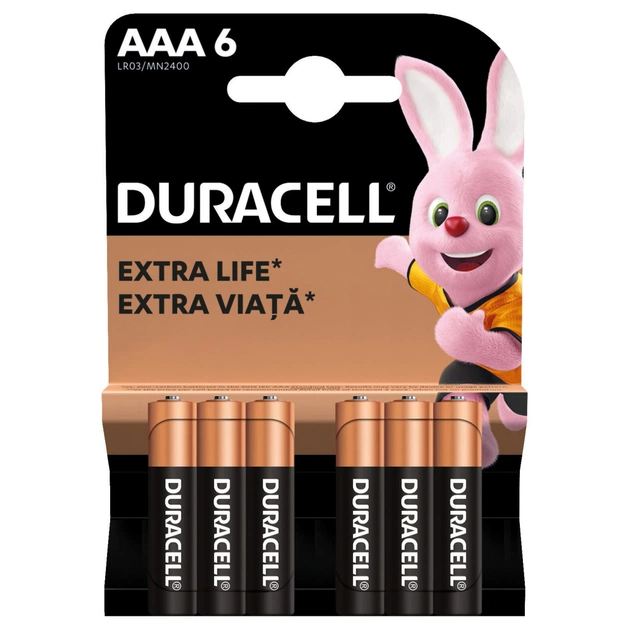 Батарейка Duracell AAA лужні 6 шт. в упаковці (5000394107472 / 81483511) - picture 2