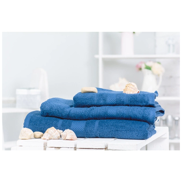 Рушник MirSon набір банний 5006 SoftNess Kingblue 50x90, 70x140, 100x150 (2200003182668) - зображення 1