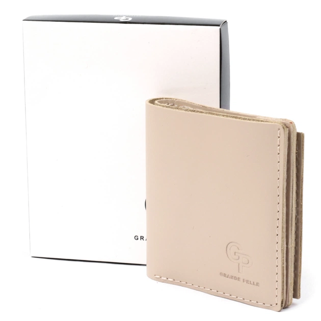 Портмоне Grande Pelle З монетницею Бежеве (11369) - зображення 8