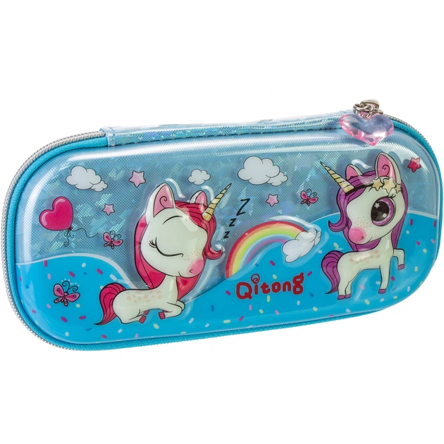 Пенал Cool For School аквариумный 1 отделение с органайзером, голубой (QT-5768-Blue) - изображение 1