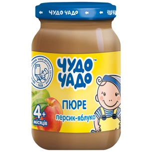 Дитяче пюре Чудо-Чадо Персик та яблуко з 4 місяців 170 г (4820003688274) зображення 1
