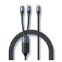 Кабель Usams US-SJ550 U71 USB Type-C - Lightning + USB Type-C (M/M), 100W, 1.2 м, Black (6958444977065) - уменьшенное изображение 1