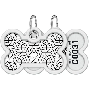 Адресник для тварин WAUDOG Smart ID з QR паспортом "Геометрія", кістка 40х28 мм (0640-0202) изображение 1