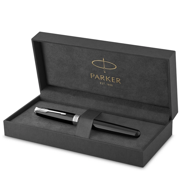 Ручка пір'яна Parker SONNET 17 Black Lacquer CT  FP F (86 115) - изображение 5