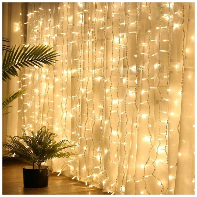 Гірлянда ColorWay Штора завіса 3 x 3 м 300 LED USB теплий колір (CW-GW-300L33U) - picture 7