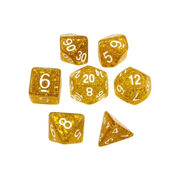 Набір кубиків для настільних ігор Games 7 Days Glitter 7 Dice Set - Gold (g7dglit02) - зображення 1