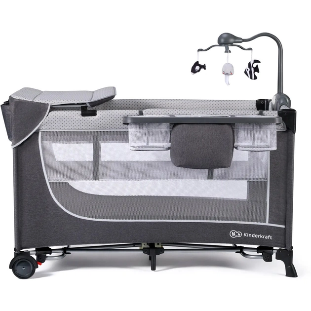 Дитячий манеж Kinderkraft кровать Leody с пеленатором Grey (5902533917952) - picture 2